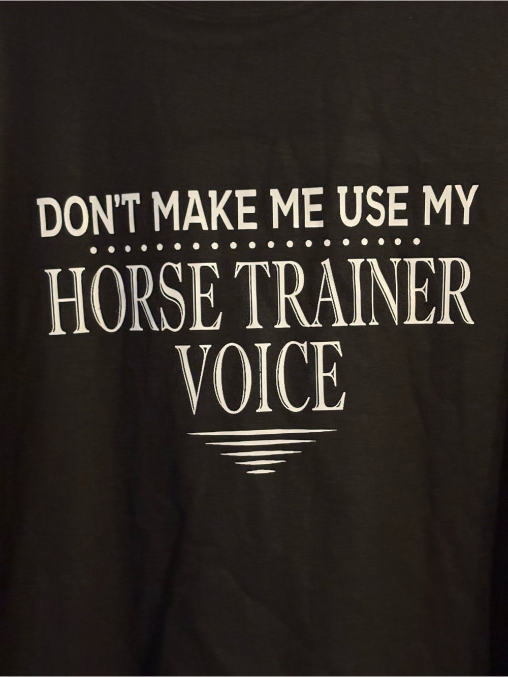 Horse Trainer Voice Graphic Tee - Black XL NEW
